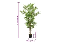 Árbol de bambú artificial con 368 hojas 80 cm ES358939 Verde Clearance