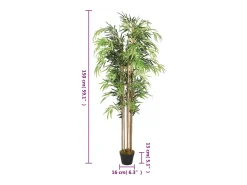 Árbol de bambú artificial con 1095 hojas 150 cm ES999596 Verde Clearance