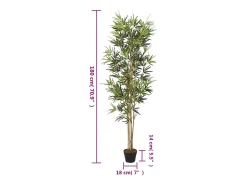Árbol de bambú artificial con 1104 hojas 180 cm ES112338 Verde Hot