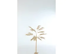 J-Line Planta Artificial-Árbol de hojas de palma de metal de 70x70x140 cm Dorado