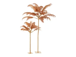 J-Line Planta Artificial-Árbol de plumas de metal 90x90x120 cm Amarillo