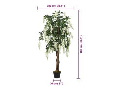 Outlet Árbol de wisteria artificial 1260 hojas y blanco 180 cm ES628608 Verde
