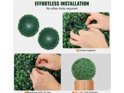 Planta Artificial-Árbol Topiario Artificial SucceBuy de 40,6 cm, Bola Topiaria Artificial, Plantas s Artificiales para Decoración de Interiores y Exteriores Verde