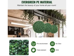 Planta Artificial-Árbol Topiario Artificial SucceBuy de 40,6 cm, Bola Topiaria Artificial, Plantas s Artificiales para Decoración de Interiores y Exteriores Verde