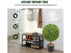 Árbol Topiario Artificial SucceBuy Árbol Topiario Artificial de 2 Pies, Planta Falsa, Hojas Reemplazables, Decoración Del Hogar. Verde Online