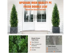 Clearance Árboles Artificiales, SucceBuy - Paquete de 2 Topiarios Artificiales de Cedro de 150 CM, Resistentes a Los Rayos UV para Decoración de Interiores y Exteriores Verde