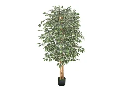 Árboles Artificiales SucceBuy Ficus Artificial de 180 cm con Maceta Negra, Planta Artificial Grande con Tronco de Madera Natural y Follaje Realista Verde New