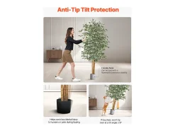 Árboles Artificiales SucceBuy Ficus Artificial de 180 cm con Maceta Negra, Planta Artificial Grande con Tronco de Madera Natural y Follaje Realista Verde New