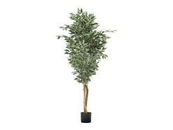 Árboles Artificiales SucceBuy Ficus Artificial de 180 cm con Maceta Negra, Planta Artificial Grande con Tronco de Madera Natural y Follaje Realista Verde New