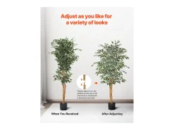 Sale Árboles Artificiales SucceBuy Árbol Artificial de 150 cm, Planta Decorativa de PE con Maceta Negra, Tronco y Follaje Realistas, Ficus Artificial para Oficina Verde