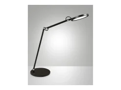 Clearance Regina - Lámpara de mesa ajustable Fabas Luce negra - LED táctil de 9 W integrado, regulable, CCT (3000K, 4000K, 5000K, 6000K) Negro