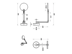 Regina - Lámpara de pared redonda ajustable Fabas Luce - Aplique LED regulable de 9 W CCT (3000K, 4000K, 5000K, 6000K) - Aluminio Gris Clearance