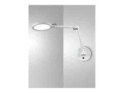 Regina - Lámpara de pared redonda ajustable Fabas Luce - Aplique LED regulable de 9 W CCT (3000K, 4000K, 5000K, 6000K) - Aluminio Gris Clearance