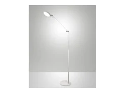 Regina - Lámpara de pie LED blanca orientable de metal H.135 cm Fabas Luce - Luz LED integrada de 9 W CCT (3000K 4000K 5000K 6000K) Blanco Discount