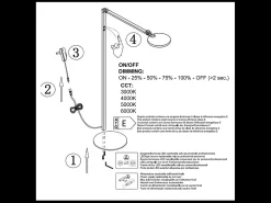 Regina - Lámpara de pie LED blanca orientable de metal H.135 cm Fabas Luce - Luz LED integrada de 9 W CCT (3000K 4000K 5000K 6000K) Blanco Discount