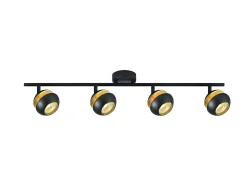 Outlet AKUNADECOR Regleta 4 Focos Articulados Beethoven /oro Para Baño, Negro