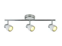 AKUNADECOR Plafón-Regleta 3 Luces Para Baño Modelo Chacho -cromo Blanco