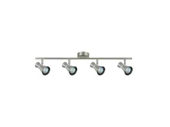 AKUNADECOR Plafón-Regleta Niquel Modelo Maximo 4 Focos Orientables Plateado