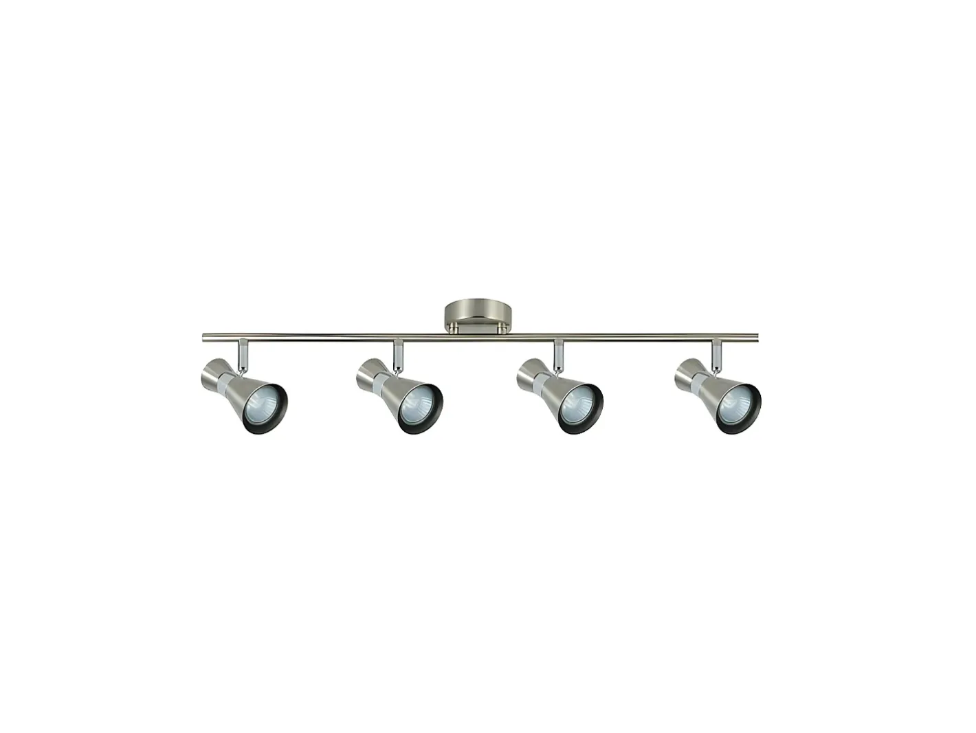 AKUNADECOR Plafón-Regleta Niquel Modelo Maximo 4 Focos Orientables Plateado
