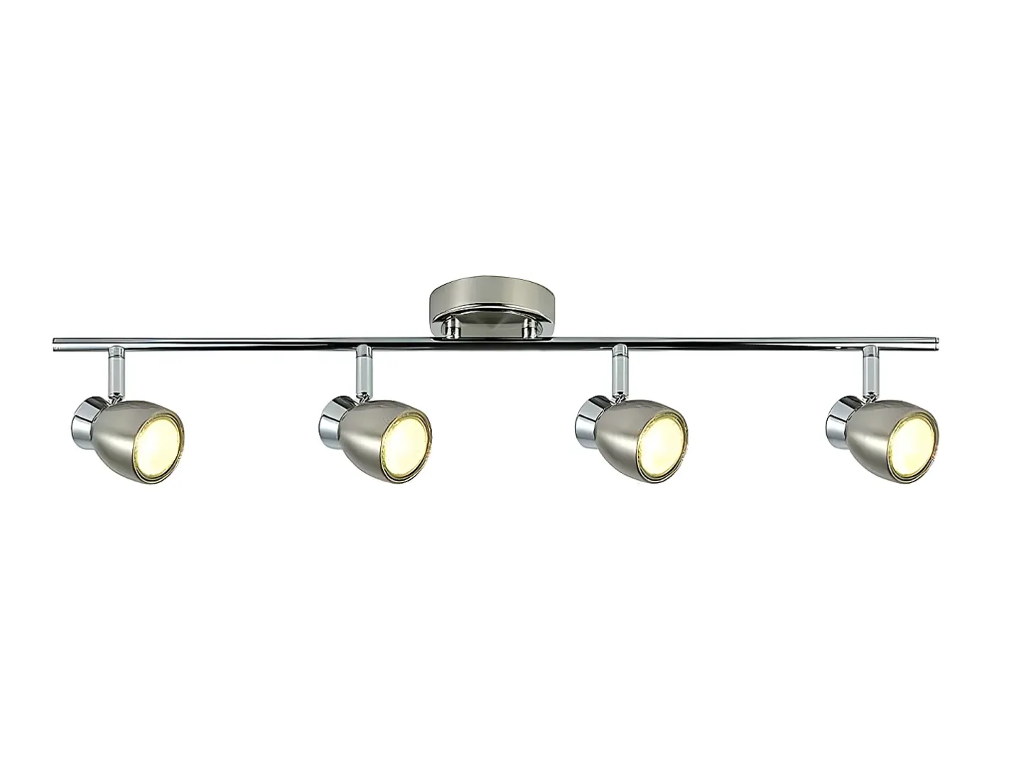 AKUNADECOR Plafón-Regleta Baño Modelo Chacho 4 Focos Niquel-cromo Plateado