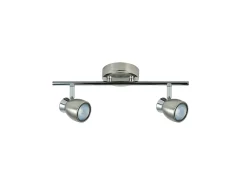 AKUNADECOR Plafón-Regleta Baño Modelo Chacho 2 Focos Niquel-cromo Plateado