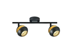 AKUNADECOR Plafón-Regleta Beethoven Dos Focos -oro Para Baño, Negro
