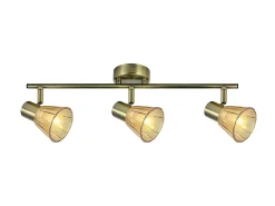 AKUNADECOR Regleta Cooper 3xe14 Cuero 16x48,5x8,5 Cm Dorado New