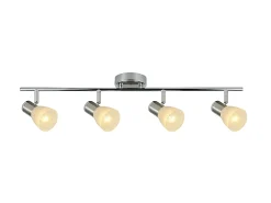 AKUNADECOR Plafón-Regleta De 4 Luces Para Baño Modelo Cholo Cromo/niquel Plateado