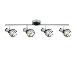 AKUNADECOR Regleta De Baño Mateo 4 Focos Cromo/negro Plateado Clearance