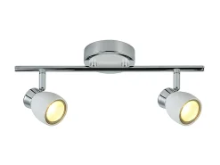 AKUNADECOR Plafón-Regleta Para Baño Modelo Chacho Con 2 Focos Orientables -cromo Blanco