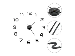 Hot Reloj 3D de pared con diseño moderno 100 cm XXL ES398675 Negro
