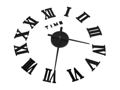Reloj De Pared-Reloj 3D de pared con diseño moderno 100 cm XXL ES405481 Negro