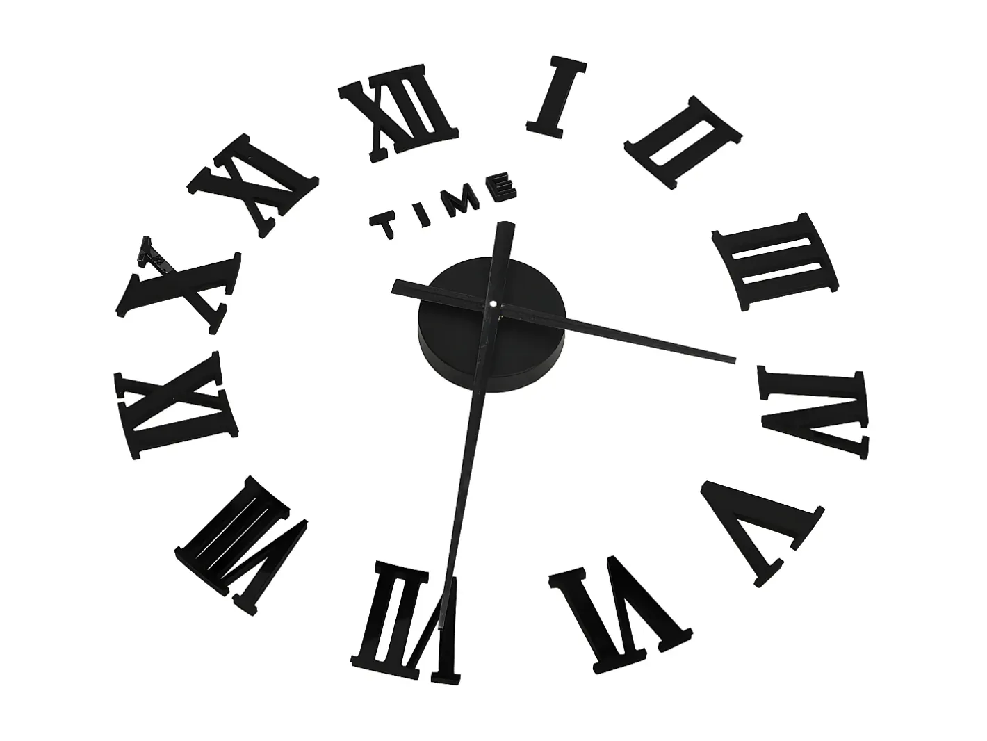 Reloj De Pared-Reloj 3D de pared con diseño moderno 100 cm XXL ES405481 Negro