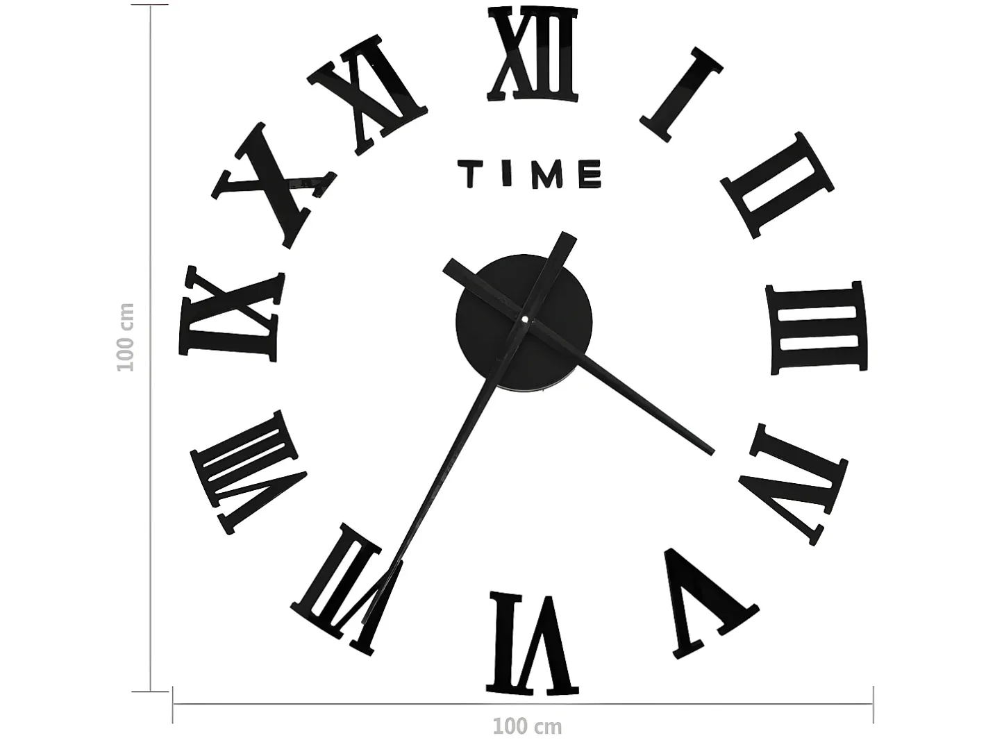 Reloj De Pared-Reloj 3D de pared con diseño moderno 100 cm XXL ES405481 Negro