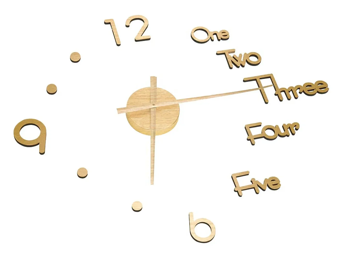 Reloj De Pared-Reloj 3D de pared con diseño moderno 100 cm XXL ES746394 Dorado