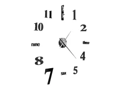 Reloj 3D de pared con diseño moderno 100 cm XXL ES648634 Negro Sale