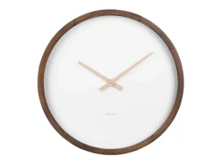 Clearance KARLSSON Reloj de pared Ancho Grande - Madera oscura - Ø50cm Color natural oscuro