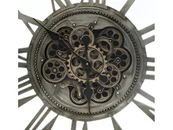 Atmosphera Reloj de Pared con Mecanismo Aparente de Metal Envejecido de 80 cm de Diámetro Gris