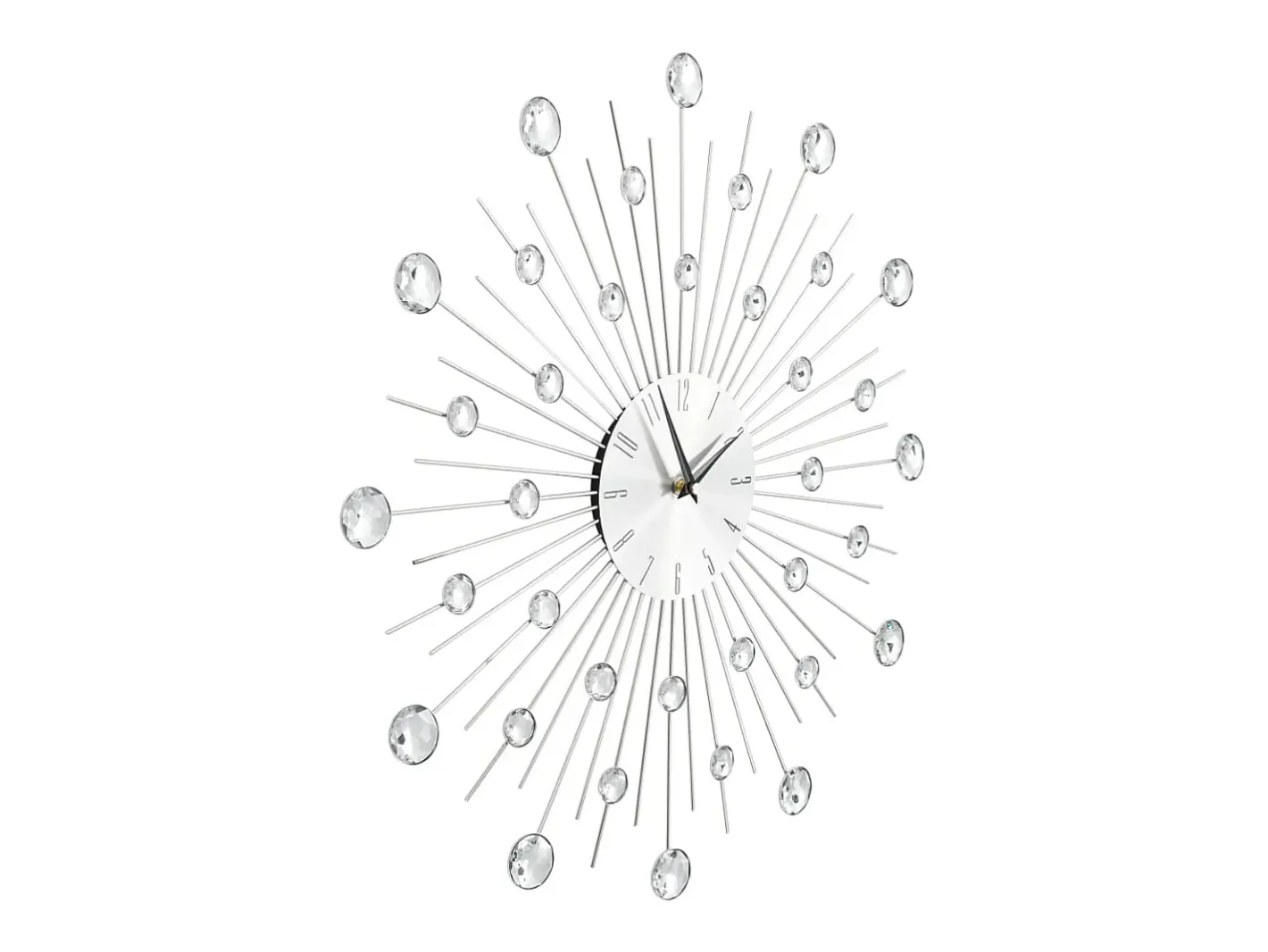 Reloj De Pared-Reloj de pared con movimiento de cuarzo 50 cm diseño moderno ES907061 Plateado