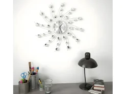 Reloj De Pared-Reloj de pared con movimiento de cuarzo 50 cm ES855022 Plateado