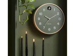 Outlet KARLSSON Reloj de pared Cuco Natural - jungla - Ø31,5cm Verde