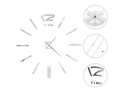 Reloj de pared 3D con diseño moderno 100 cm XXL ES404526 Plateado Hot