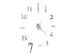 Clearance Reloj de pared 3D de diseño moderno 100 cm XXL ES311372 Plateado