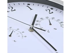 Reloj De Pared-Reloj de pared de cuarzo higrómetro y termómetro 30 cm ES591514 Blanco
