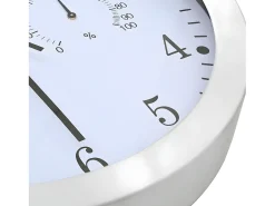 Reloj De Pared-Reloj de pared de cuarzo higrómetro y termómetro 30 cm ES591514 Blanco