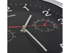 Outlet Reloj de pared de cuarzo higrómetro y termómetro 30 cm ES935509 Negro