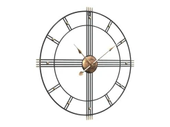 Reloj De Pared-Reloj de pared de hierro Ø60 cm ES664813 Negro