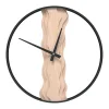 Reloj De Pared-Reloj de pared de hierro y madera de roble marrón Ø35 cm ES345202 Marru00f3n