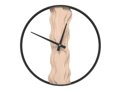 Reloj De Pared-Reloj de pared de hierro y madera de roble marrón Ø35 cm ES345202 Marru00f3n