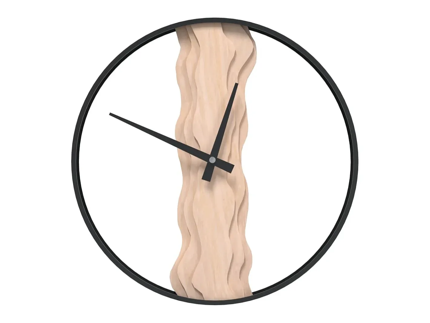 Reloj De Pared-Reloj de pared de hierro y madera de roble marrón Ø35 cm ES345202 Marru00f3n